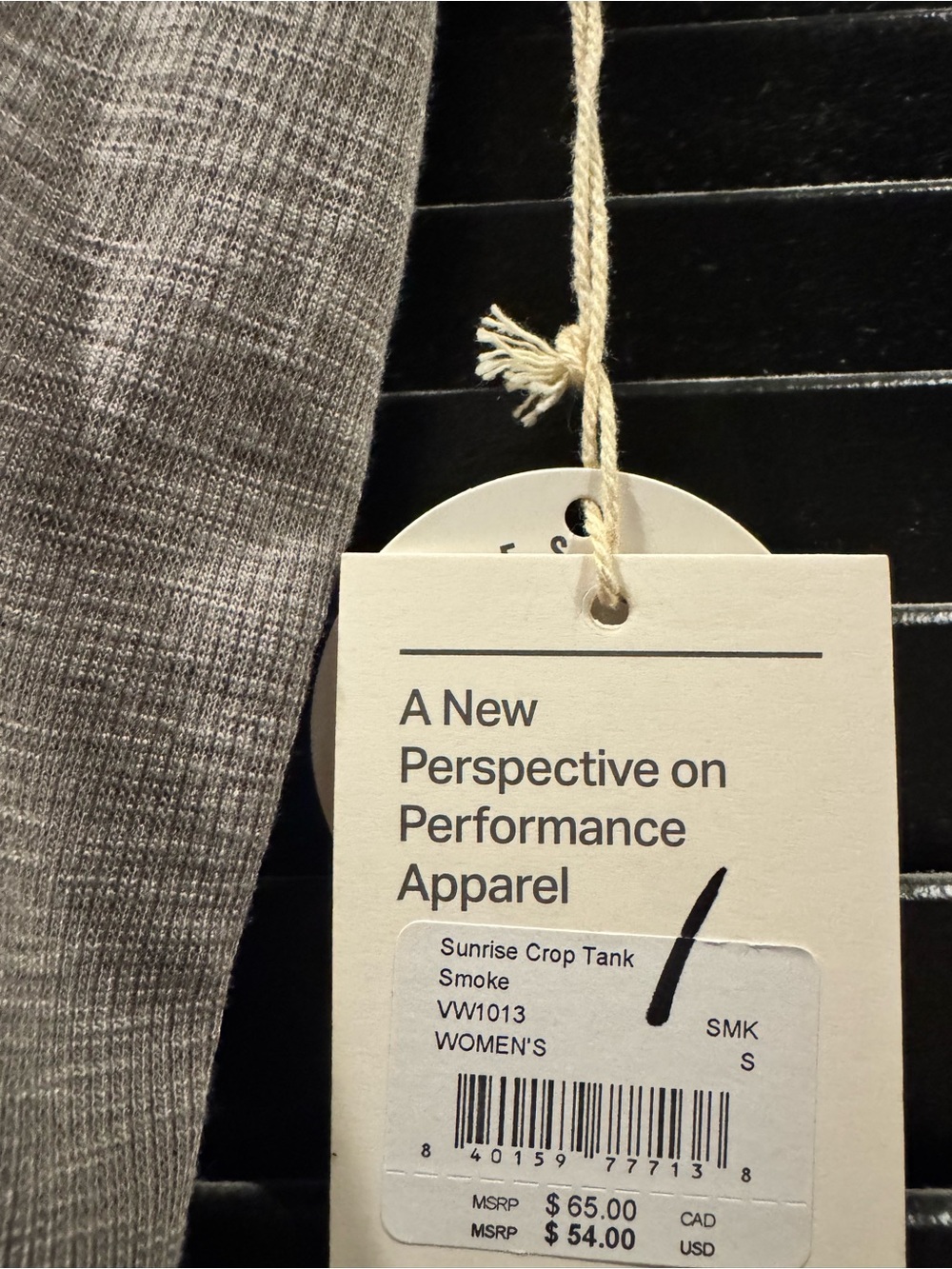 Vuori Smoke Gray Ribbed Tank Top - Women's Scoop Neck (NWT) - Picture 2 of 2